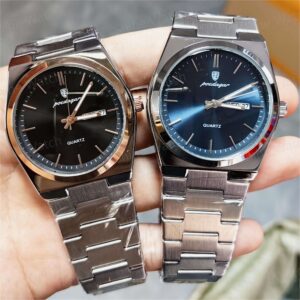 POEDAGAR 930 hombre nuevo Reloj de lujo impermeable fecha luminosa semana Reloj de acero inoxidable Reloj casual negocios hombre Reloj de cuarzo